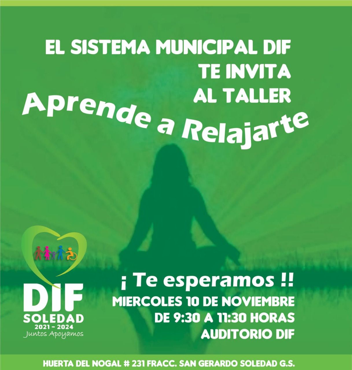 “Aprende a Relajarte” es el nombre del taller organizado por la directora del Sistema Municipal DIF, María del Pilar Cardona Reyna