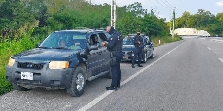 la Policía Estatal refuerza los operativos en la zona Huasteca, en coordinación con diversas corporaciones de seguridad