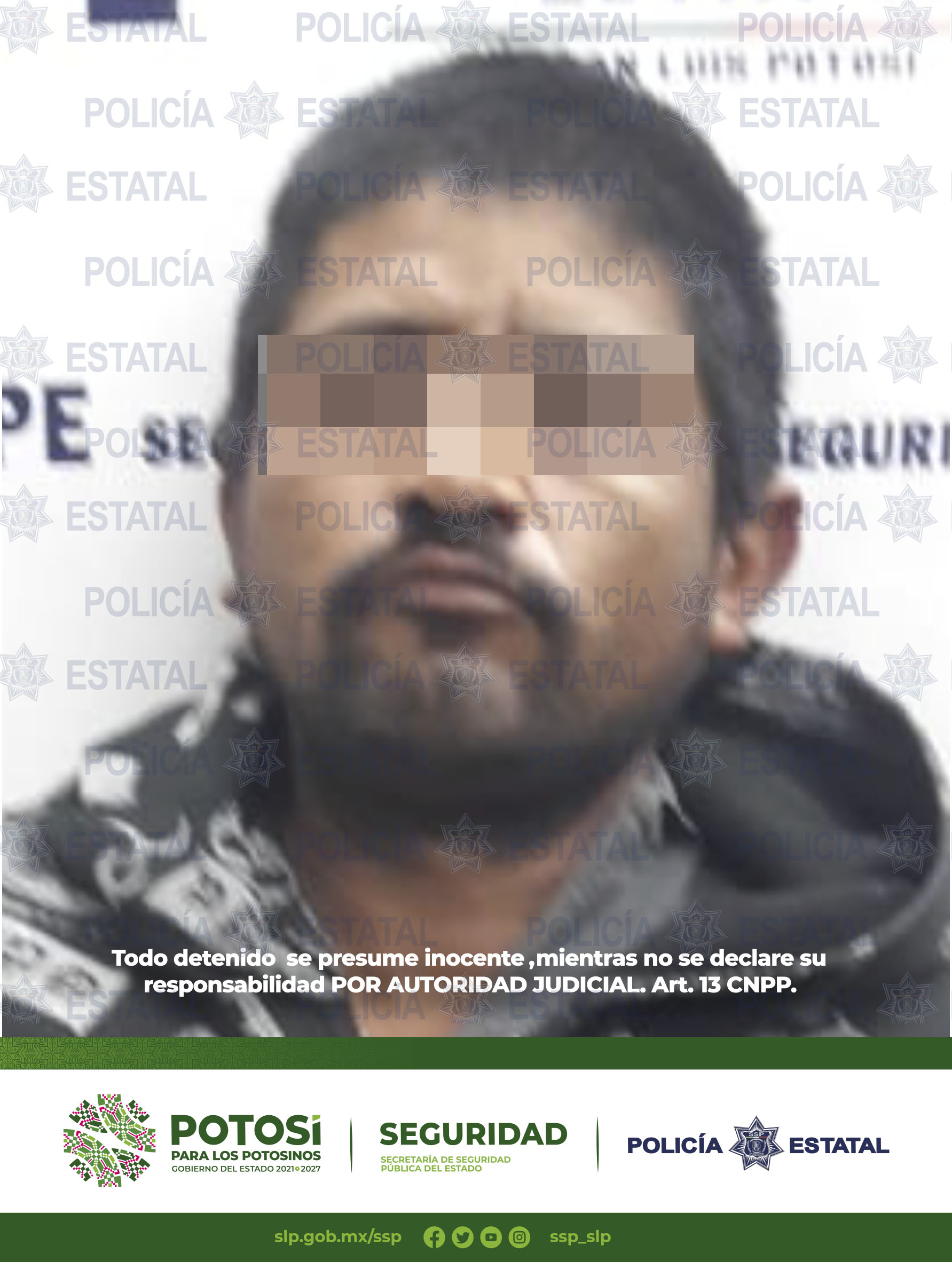 Policías Estatales lograron la detención de un hombre quien presuntamente ingresó a las instalaciones de una oficina gubernamental