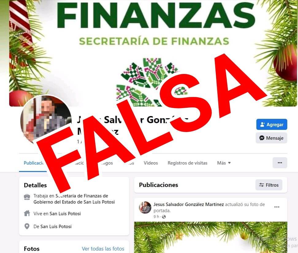 De nueva cuenta, en la red social Facebook fue creado un perfil personal falso del secretario de Finanzas Jesús Salvador González Martínez