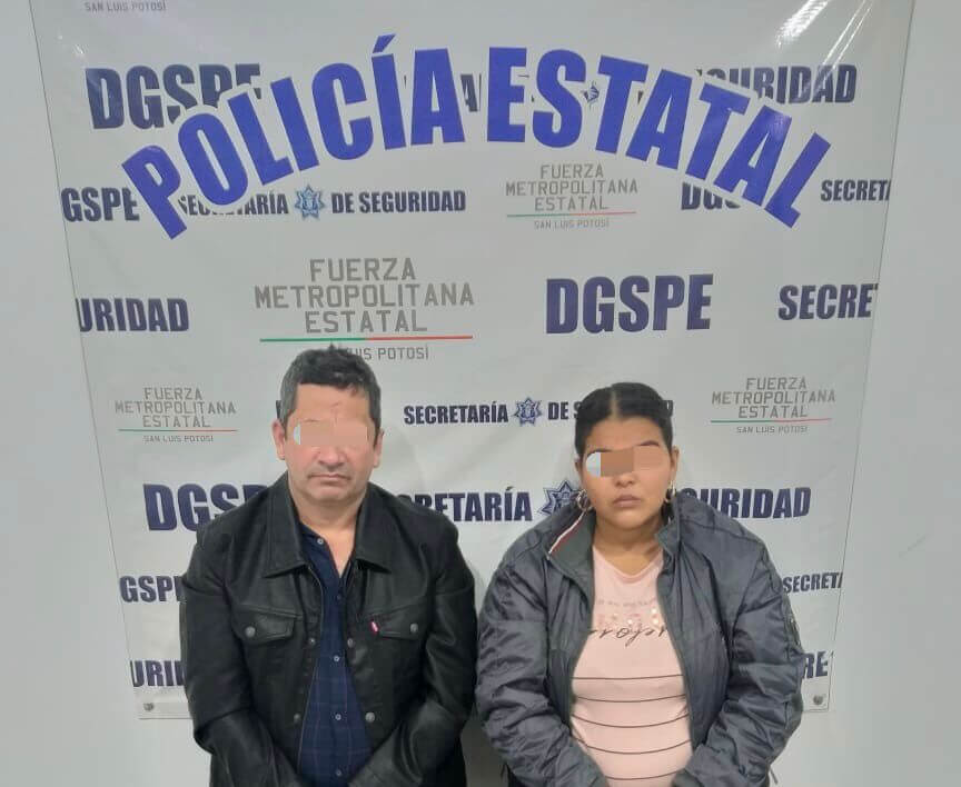 Policía Estatal detuvieron a un hombre y una mujer en el estacionamiento de una terminal de autobuses del Bulevar Carlos Jongitud Barrios