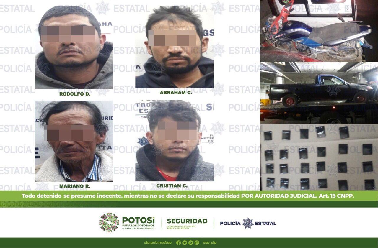 Los detenidos, vehículos y droga asegurada, fueron puestos a disposición de la Fiscalía General del Estado.