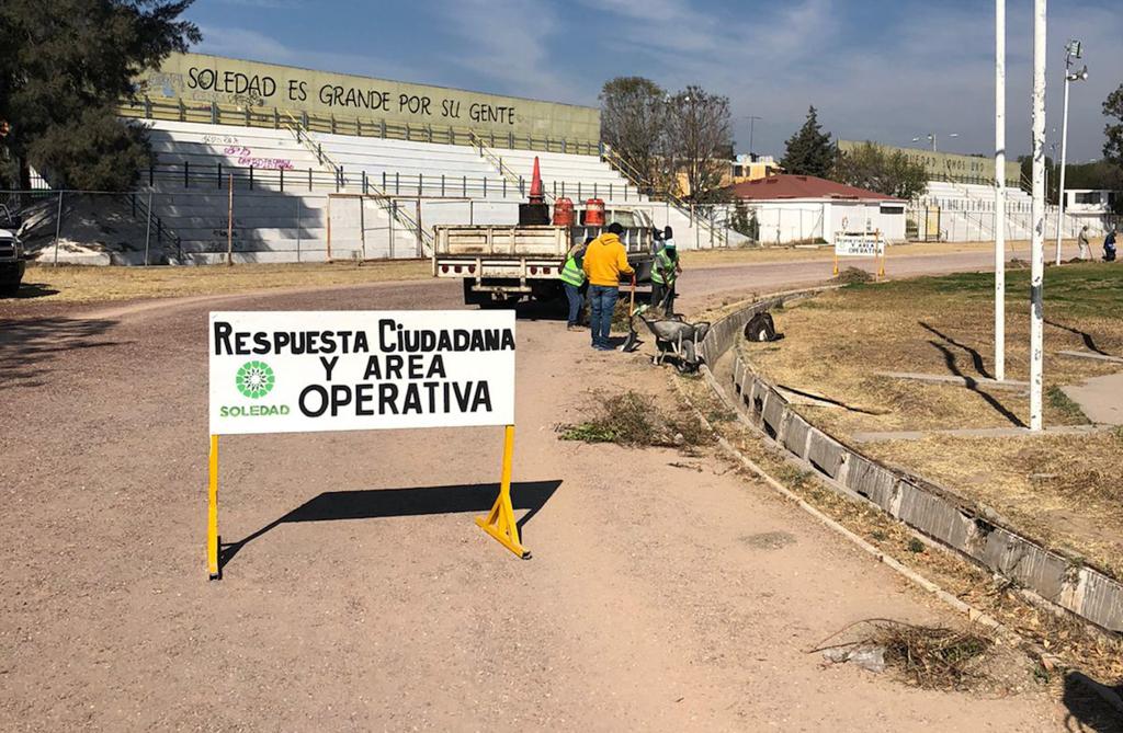 Rehabilitan Unidad Deportiva 21 de marzo en SGS