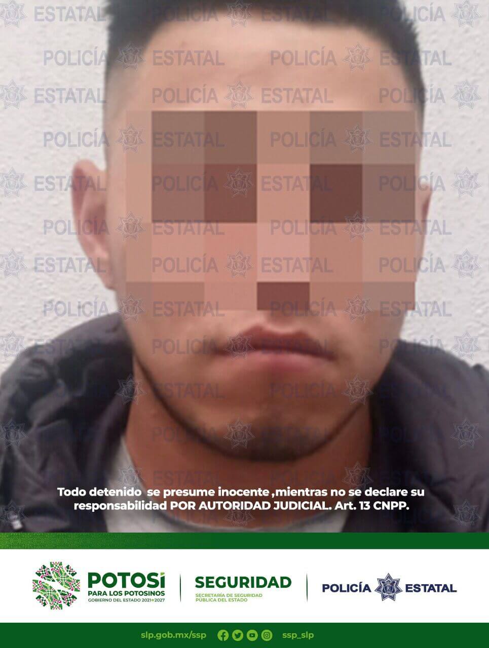 Policías Estatales efectuaron la detención de un hombre por presunta posesión de droga en Soledad de Graciano Sánchez