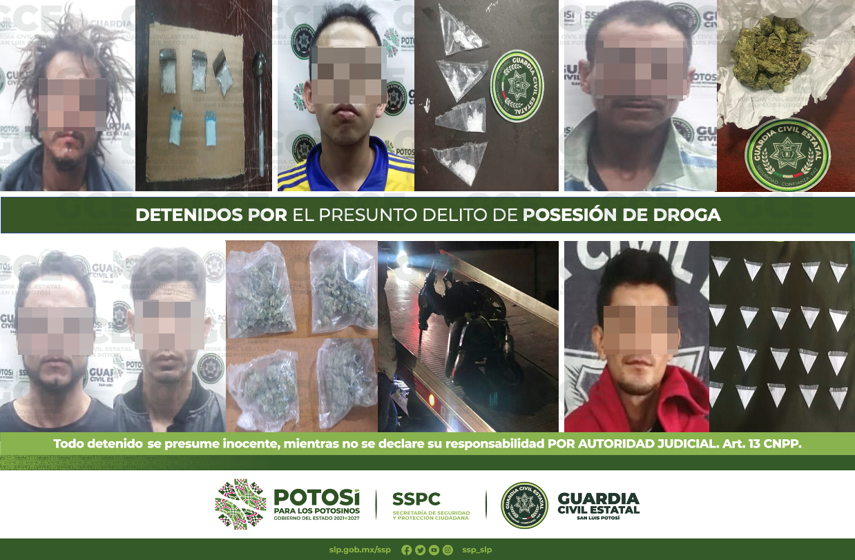 Agentes de la Guardia Civil Estatal (GCE) detuvieron a 6 masculinos por presunta posesión de droga.