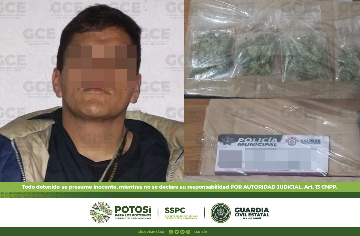 Agentes de la Guardia Civil Estatal (GCE) detuvieron en Salinas a un hombre por la presunta posesión de droga.