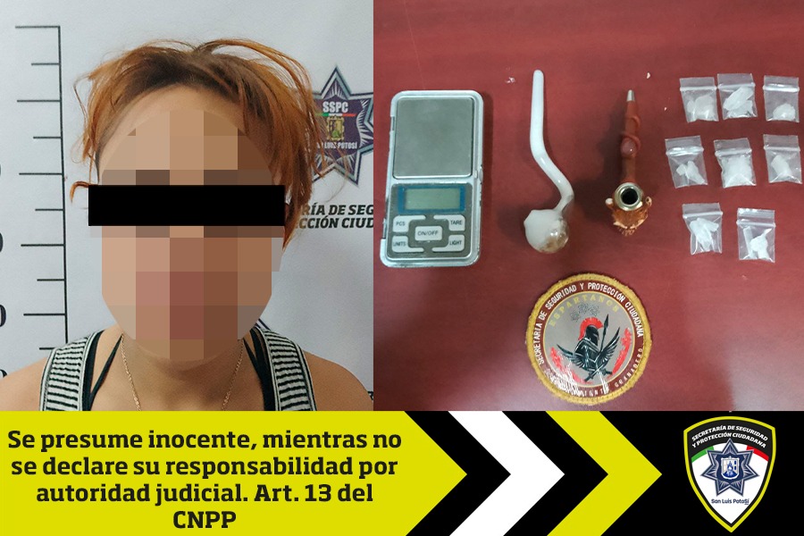 En la colonia Simón Díaz, agentes de la SSPC detienen a una mujer señalada por posible narcomenudeo