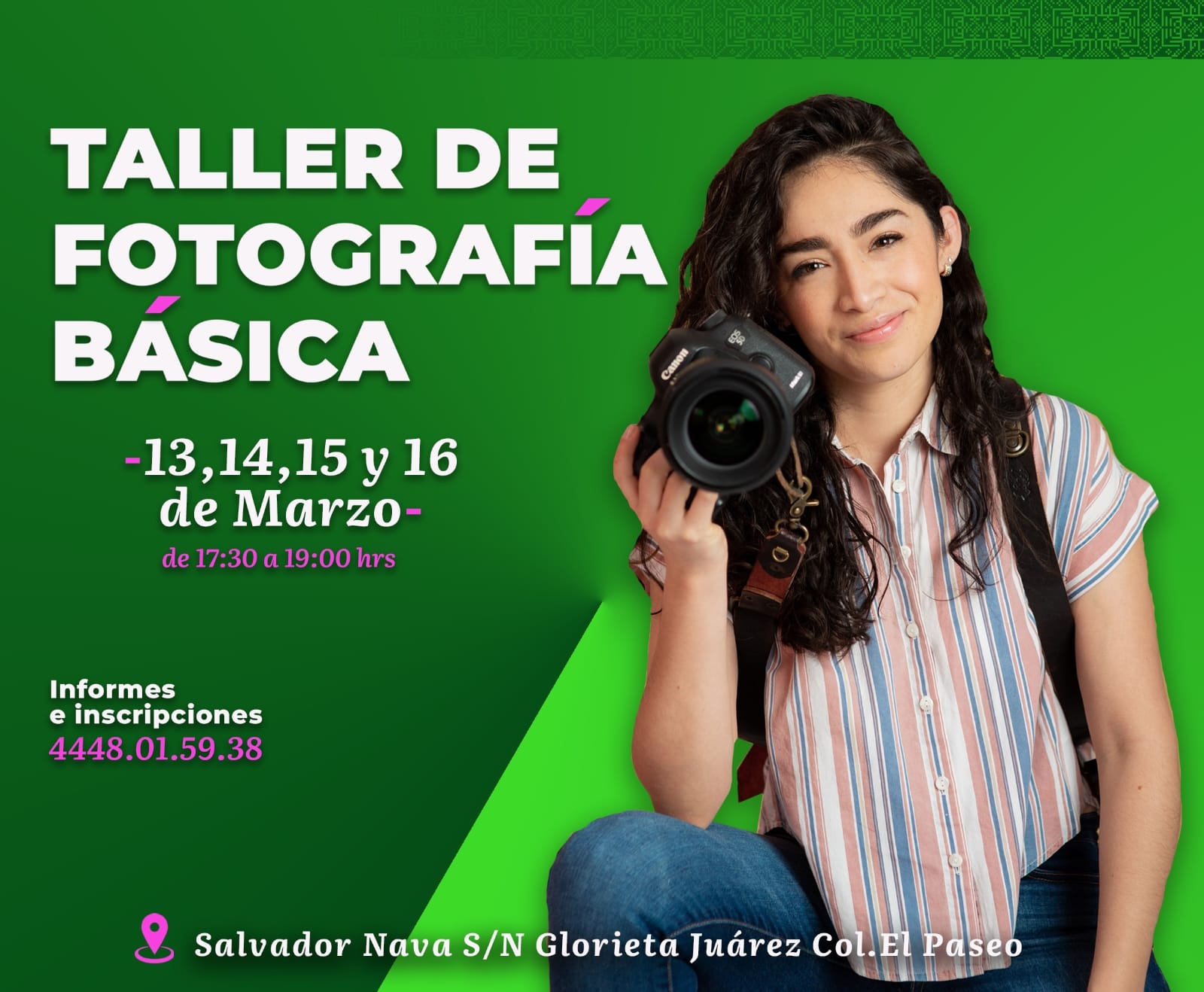 Instituto Potosino de la Juventud invita a las y los jóvenes a participar en un taller de fotografía profesional