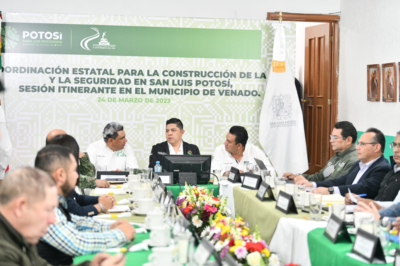 Por segunda vez, el Mandatario potosino Ricardo Gallardo Cardona dirige la Mesa de Coordinación para la Construcción de la Paz en Venado