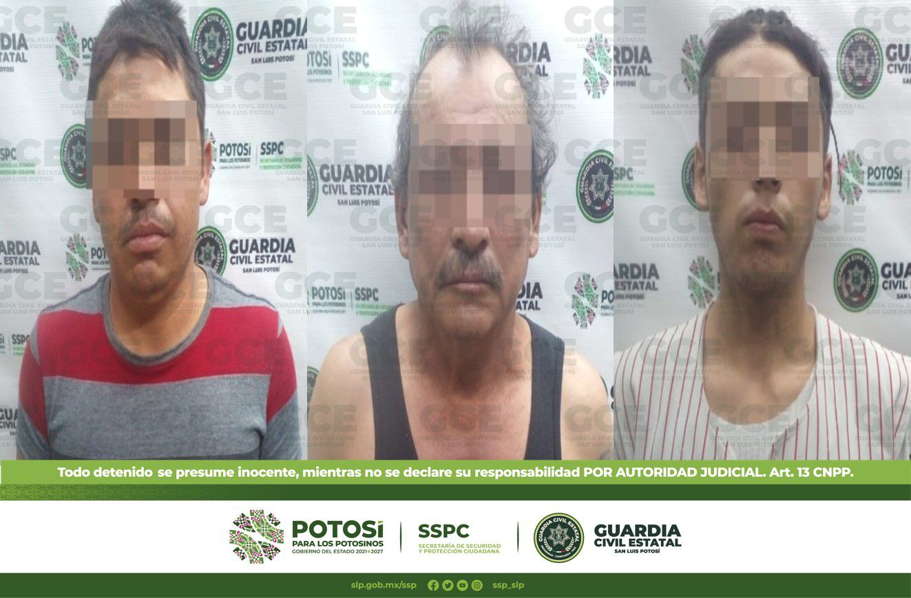 Detuvieron a tres masculinos por presuntamente privar de la libertad a una mujer; a los detenidos se les aseguró una cachimba y droga.