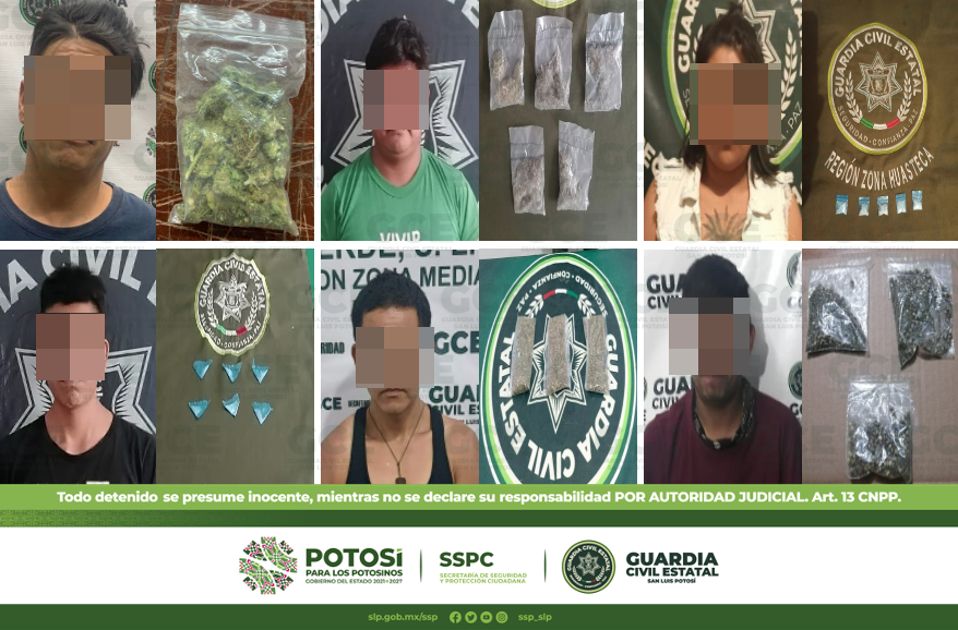 Guardia Civil detuvo a 11 hombres y 2 mujeres por posesión de droga