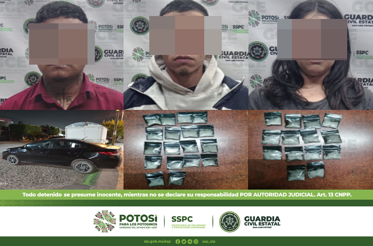 En distintas acciones, cinco personas fueron detenidas por la presunta posesión de droga y unidades con reporte de robo.