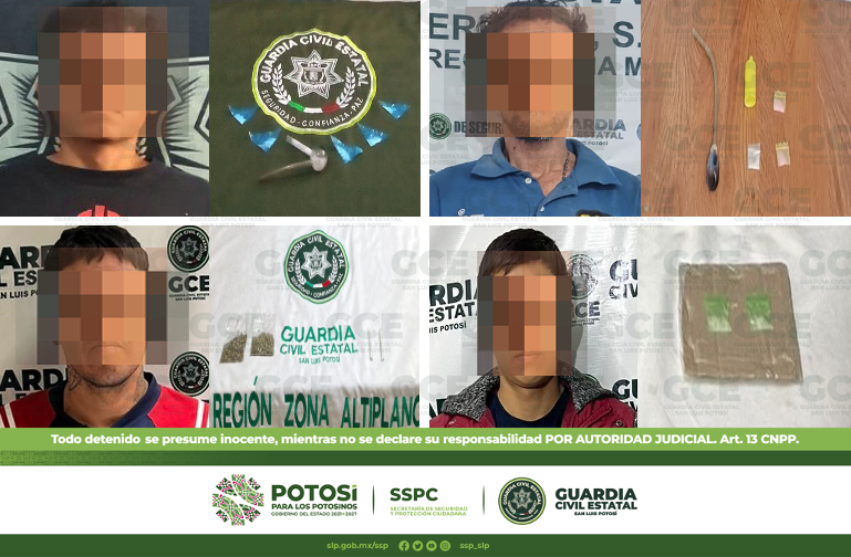 Oficiales de la Guardia Civil Estatal (GCE) detuvieron a 16 personas por el probable delito de posesión de narcóticos.