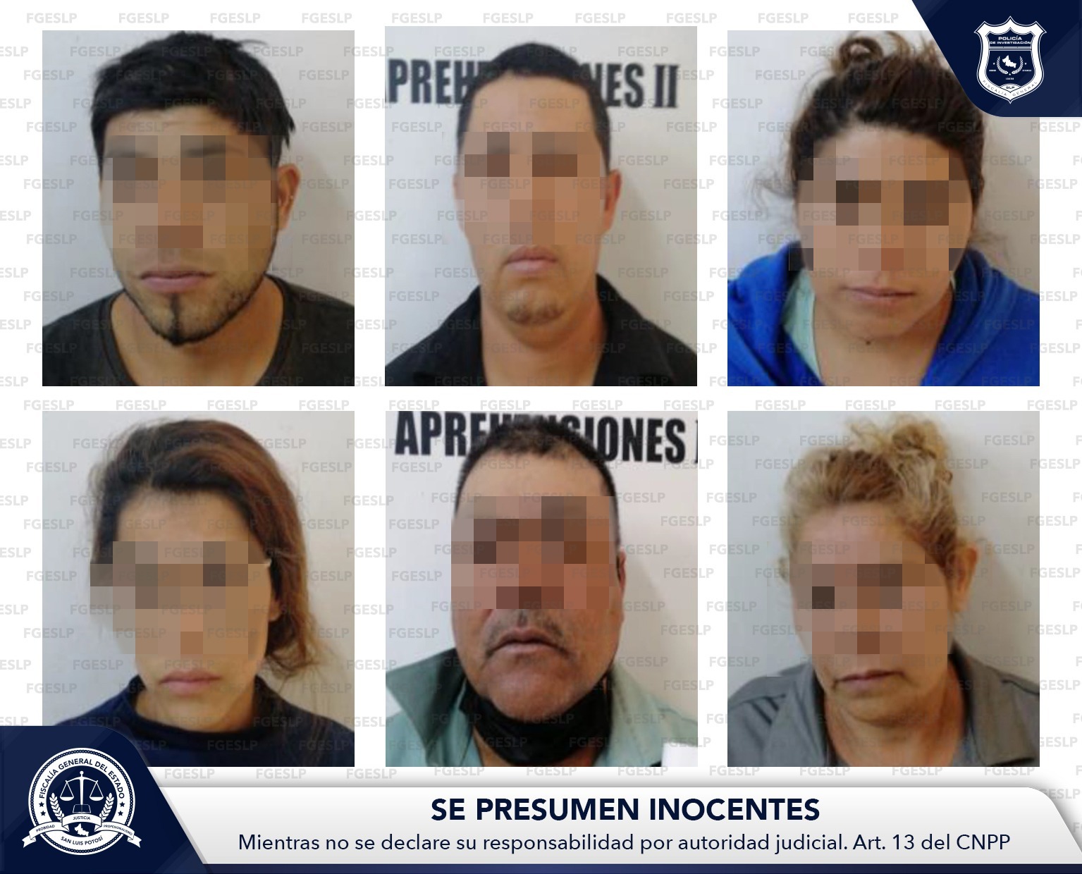 Tres hombres y tres mujeres fueron aprehendidos por la PDI, al estar posiblemente relacionados con los delitos de homicidio calificado