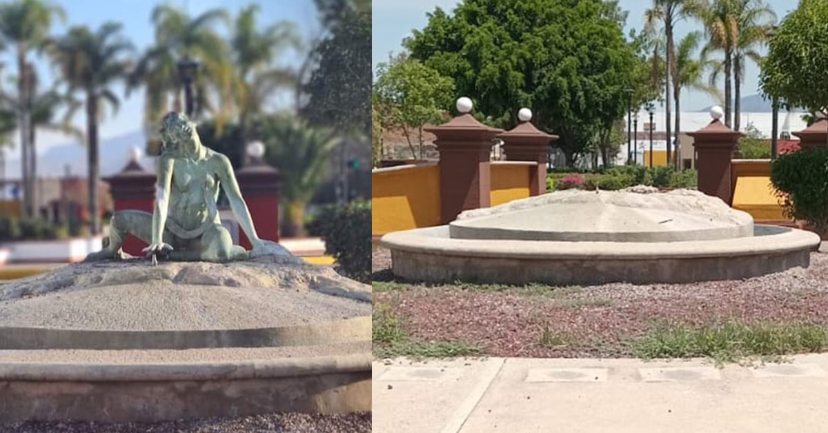 Roban escultura de "La Sirena" en el Centro Histórico