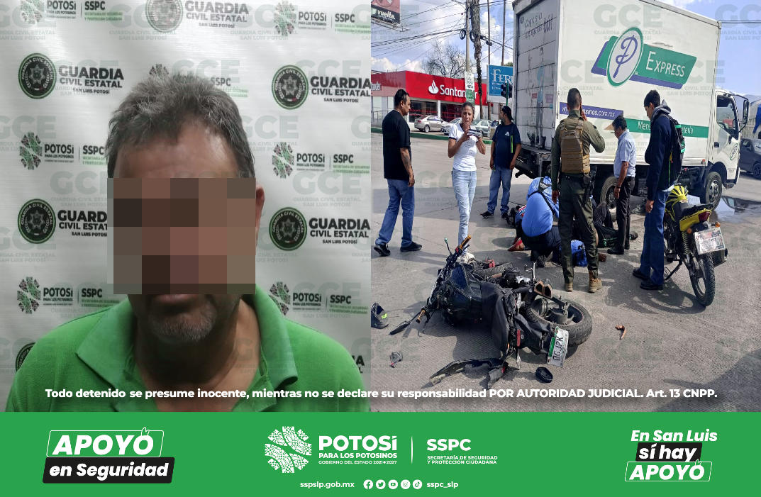 Autoridades de la División Caminos de la Guardia Civil Estatal (GCE) atendieron el incidente y detuvieron al probable responsable de ello.