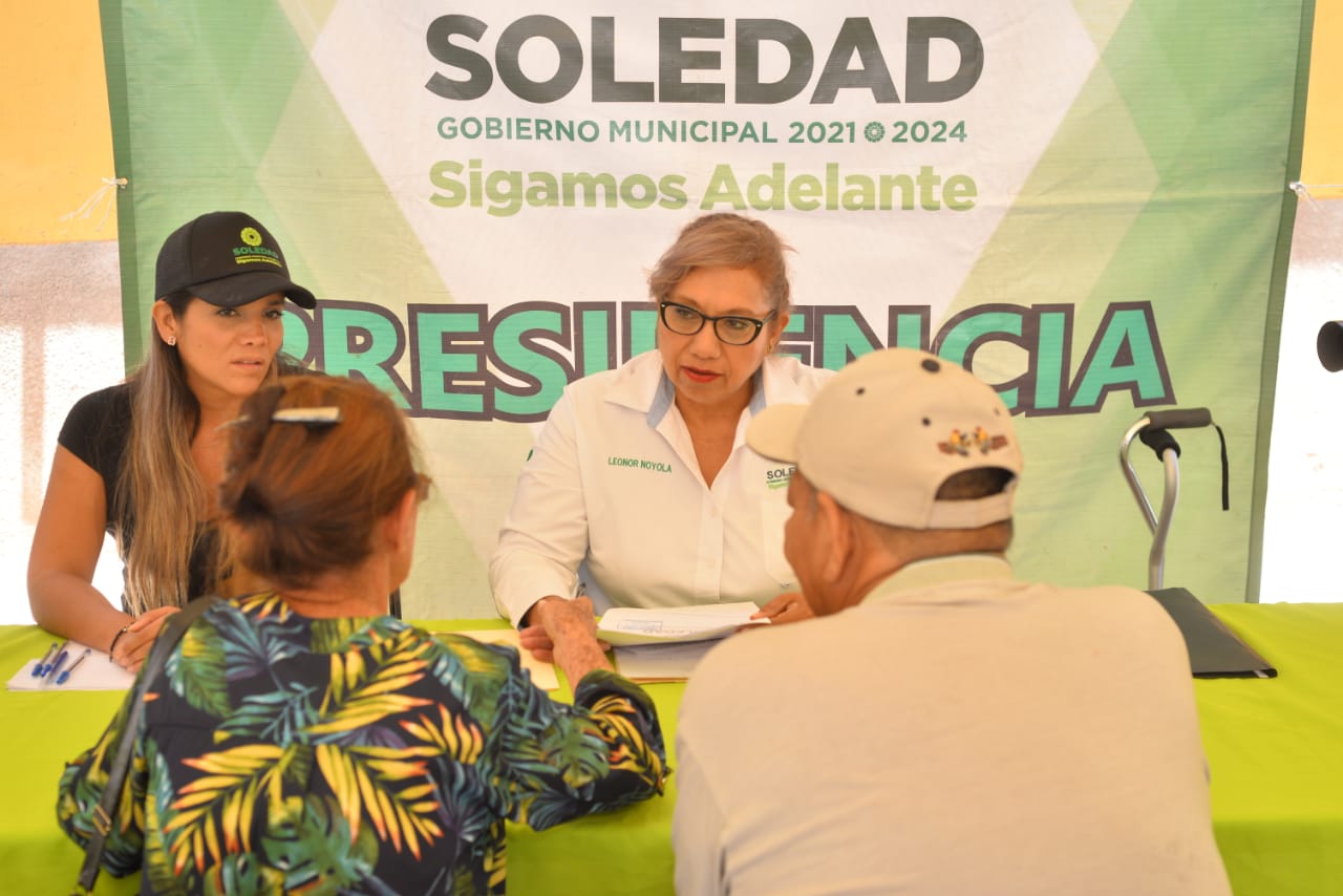 Leonor Noyola reitera apoyos de manera inclusiva y justa para todas las familias del municipio, con dialogo directa y cercano.