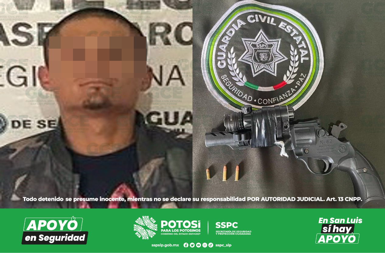 Oficiales de la Guardia Civil Estatal (GCE) detuvieron a un individuo que fue capturado con una cachimba.