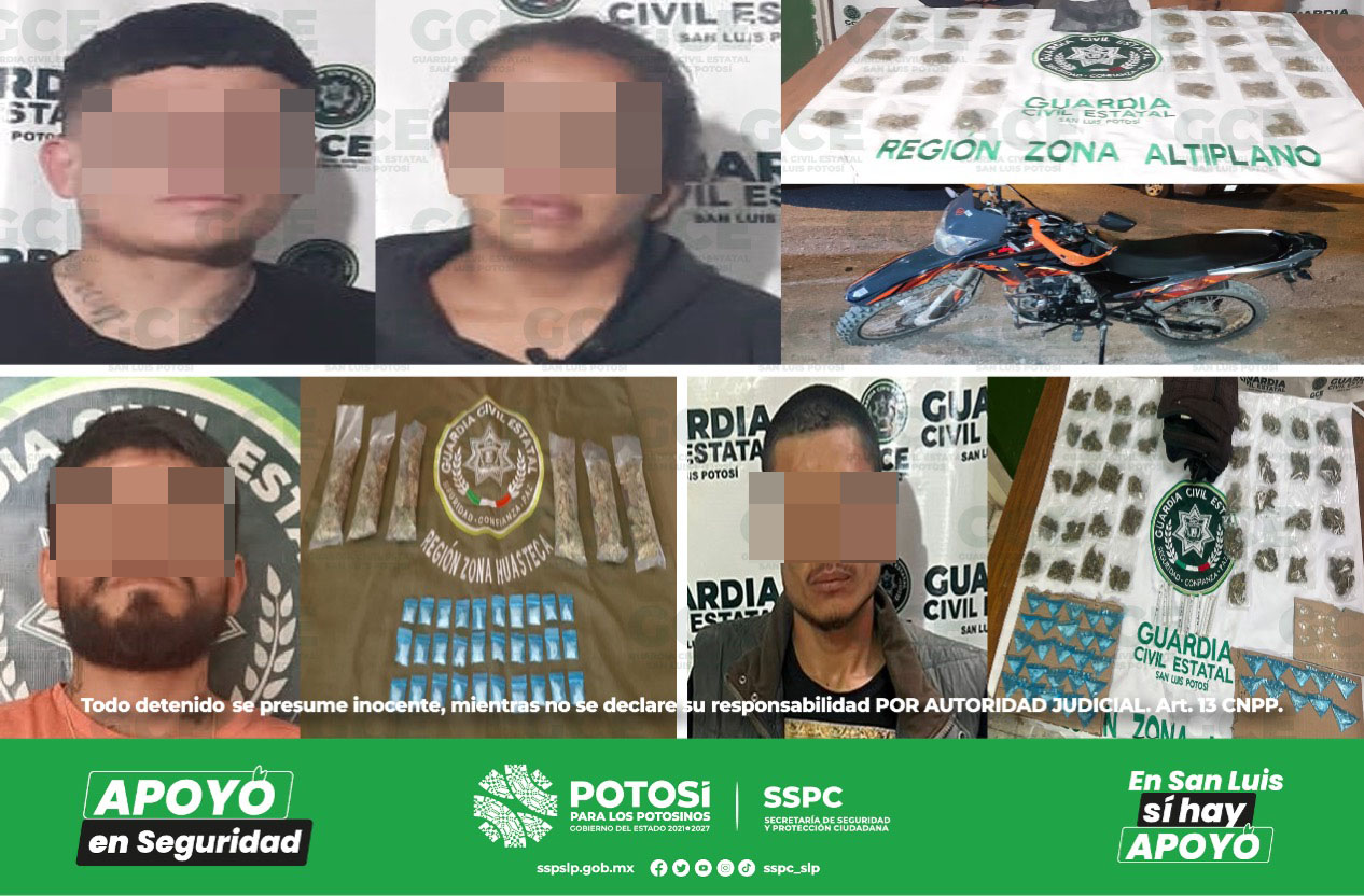 Elementos de la Guardia Civil Estatal (GCE) detuvieron a seis personas por presunta portación de armas prohibidas.