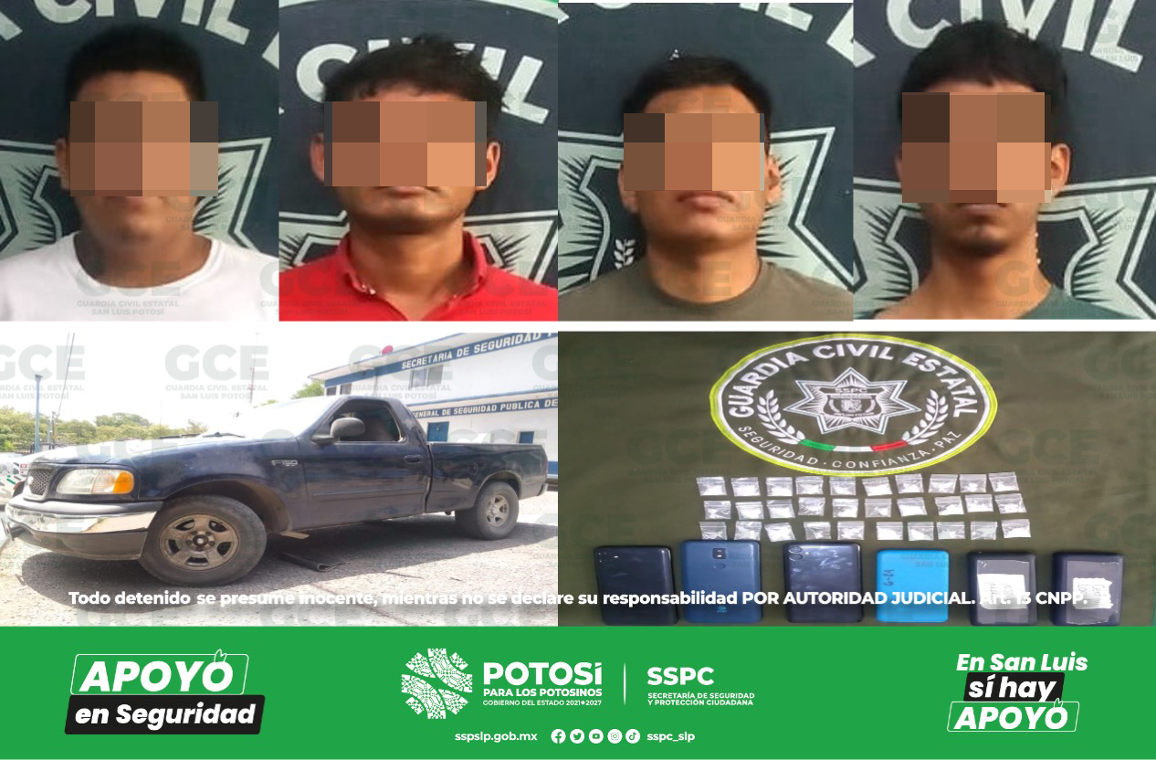 Oficiales de la Guardia Civil Estatal (GCE), detuvieron a cinco presuntos integrantes de una red criminal y aseguraron 50 dosis de droga.