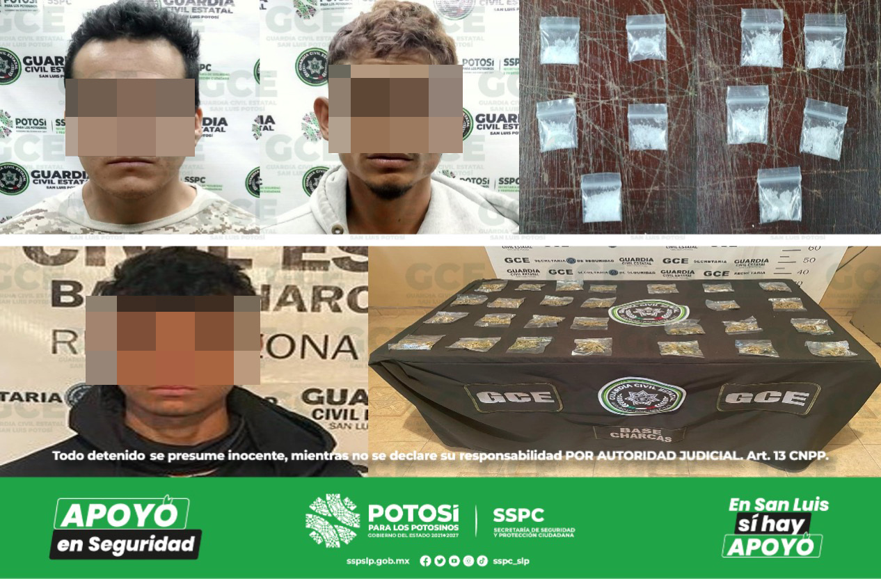 Los detenidos y la droga fueron puestos a disposición de la Fiscalía General del Estado para las averiguaciones posteriores.