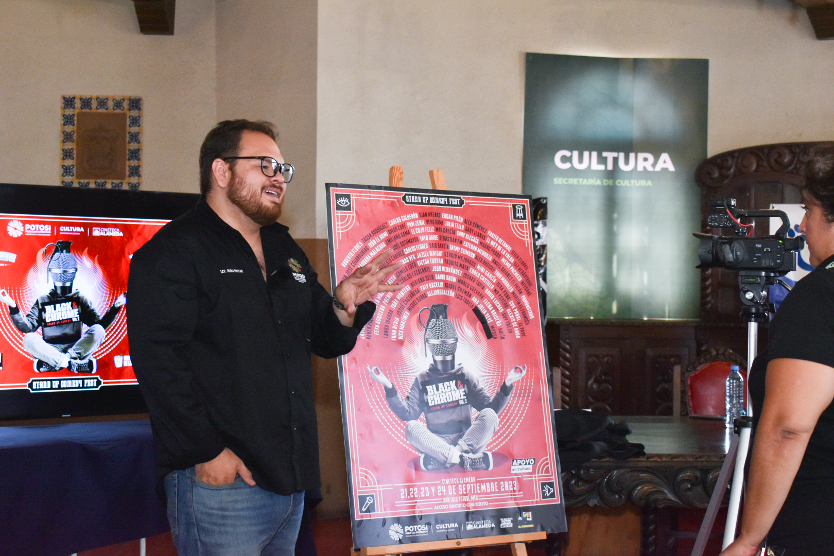 A través de la Cineteca Alameda, se presentó esta mañana la segunda edición del evento de stand-up "Black and Chrome"