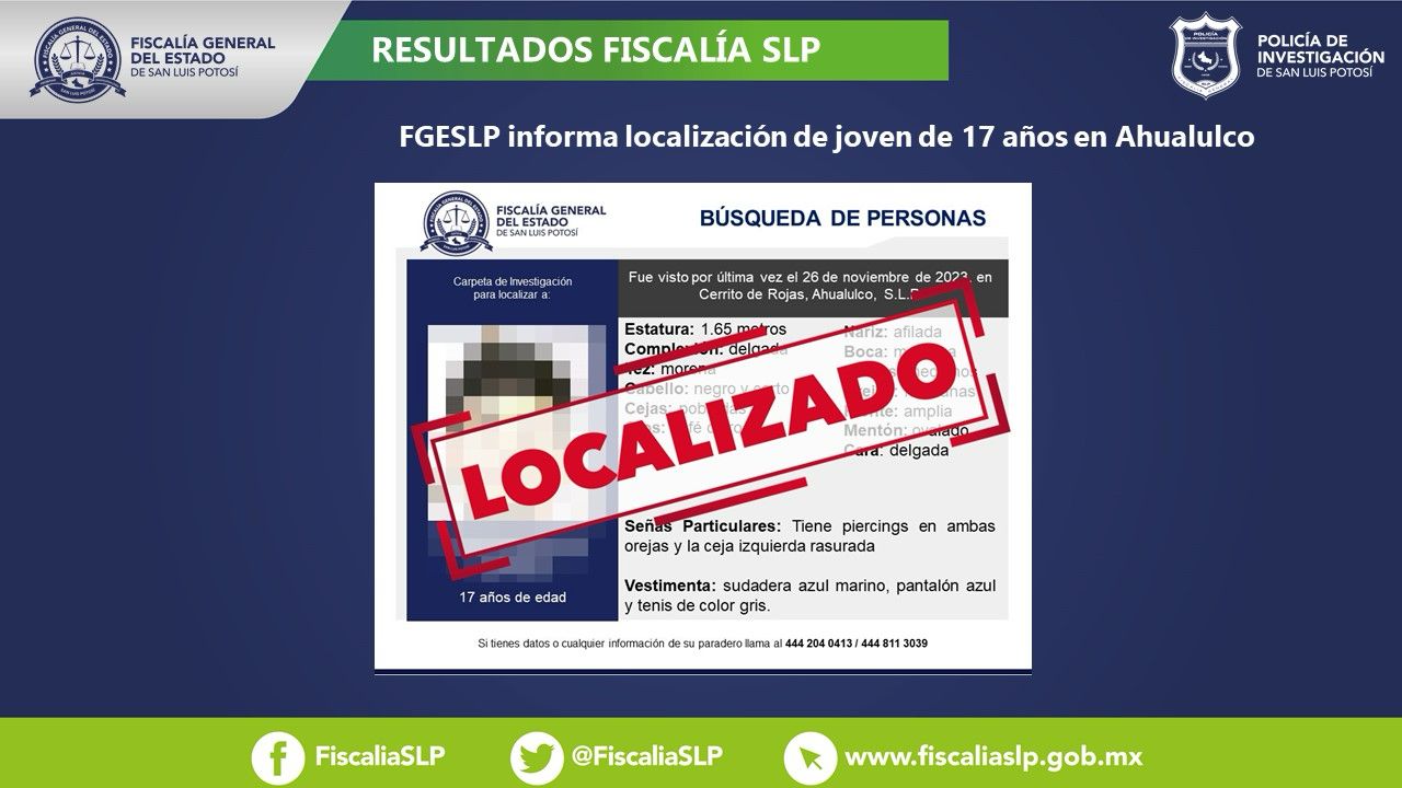 PDI logró ubicar a Charly, un joven de 17 años de edad que era buscado en el municipio de Ahualulco del Sonido 13.