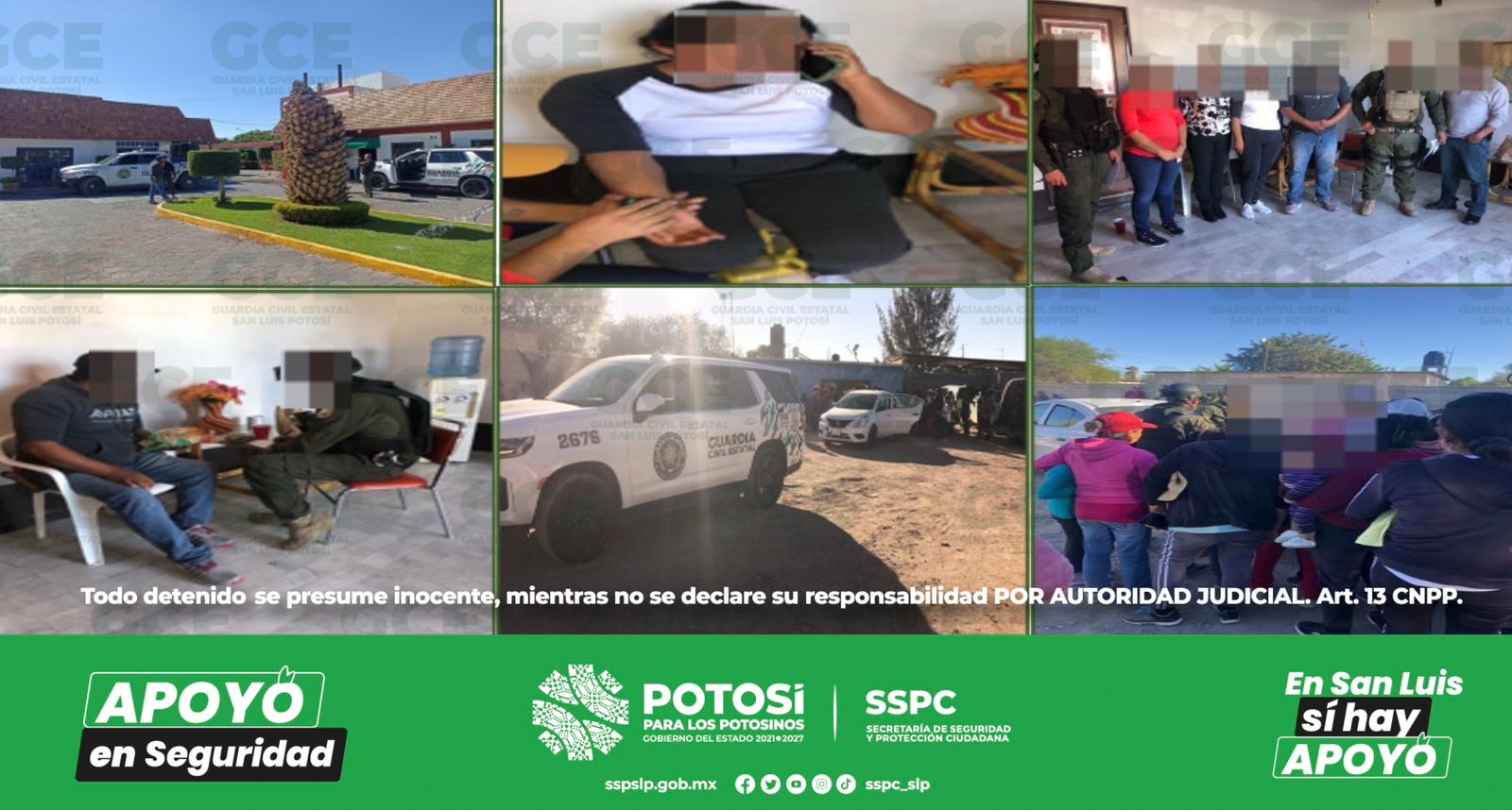 Las posibles víctimas fueron ubicadas por la Guardia Civil Estatal en las instalaciones del inmueble denominado Motel Potosí