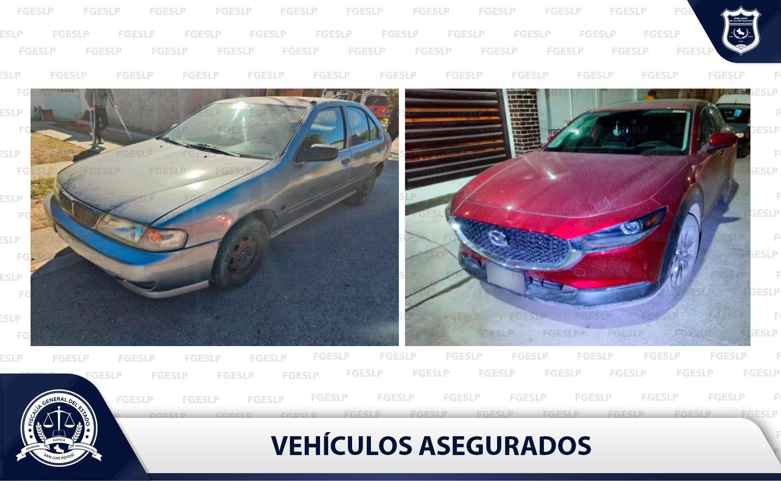 Dos automotores fueron asegurados en la demarcación potosina por elementos de la Policía de Investigación