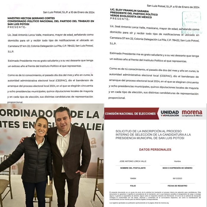 Antonio Lorca Valle, informó que presentó ante los aliados de Morena, el PVEM y PT una solicitud de apoyo a su candidatura para la Capital