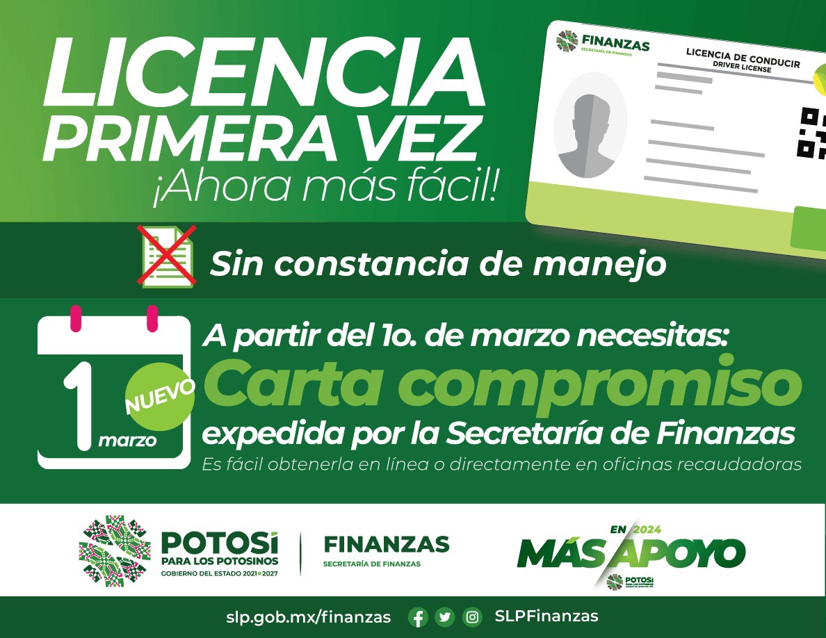 El Gobierno del Estado informa que a partir de marzo se requiere carta compromiso y expedida por la Secretaría de Finanzas