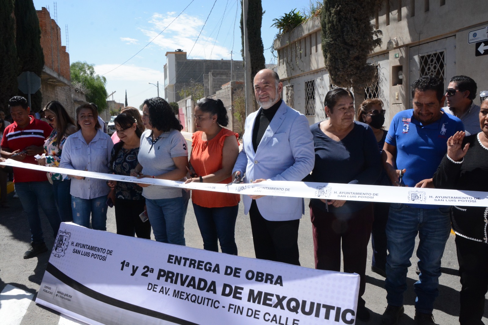 EGC lideró la inauguración de las obras de pavimentación en las calles 1ª y 2ª Privadas de Mexquitic, Colonia El Rosedal.