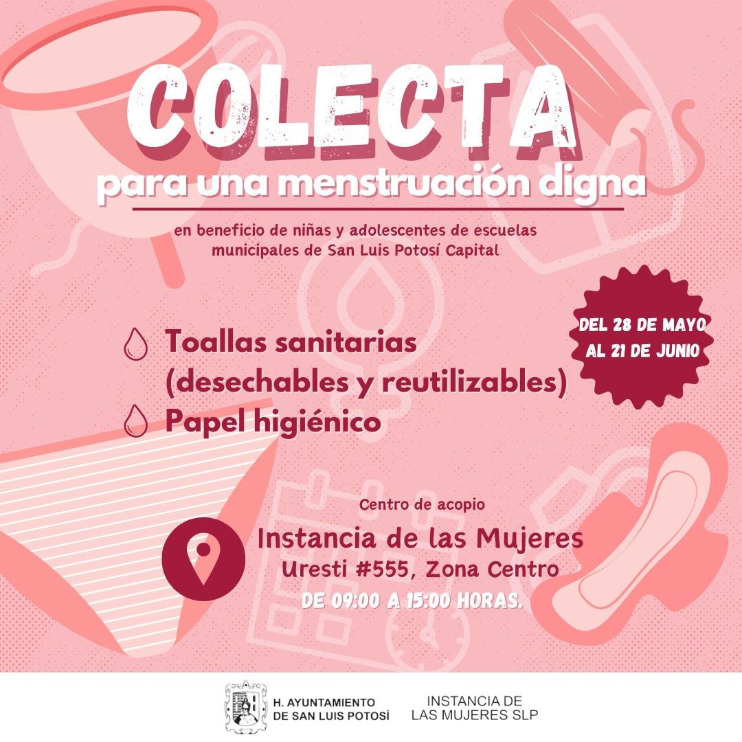 Participa en la “colecta para una menstruación digna” del instituto municipal de las mujeres