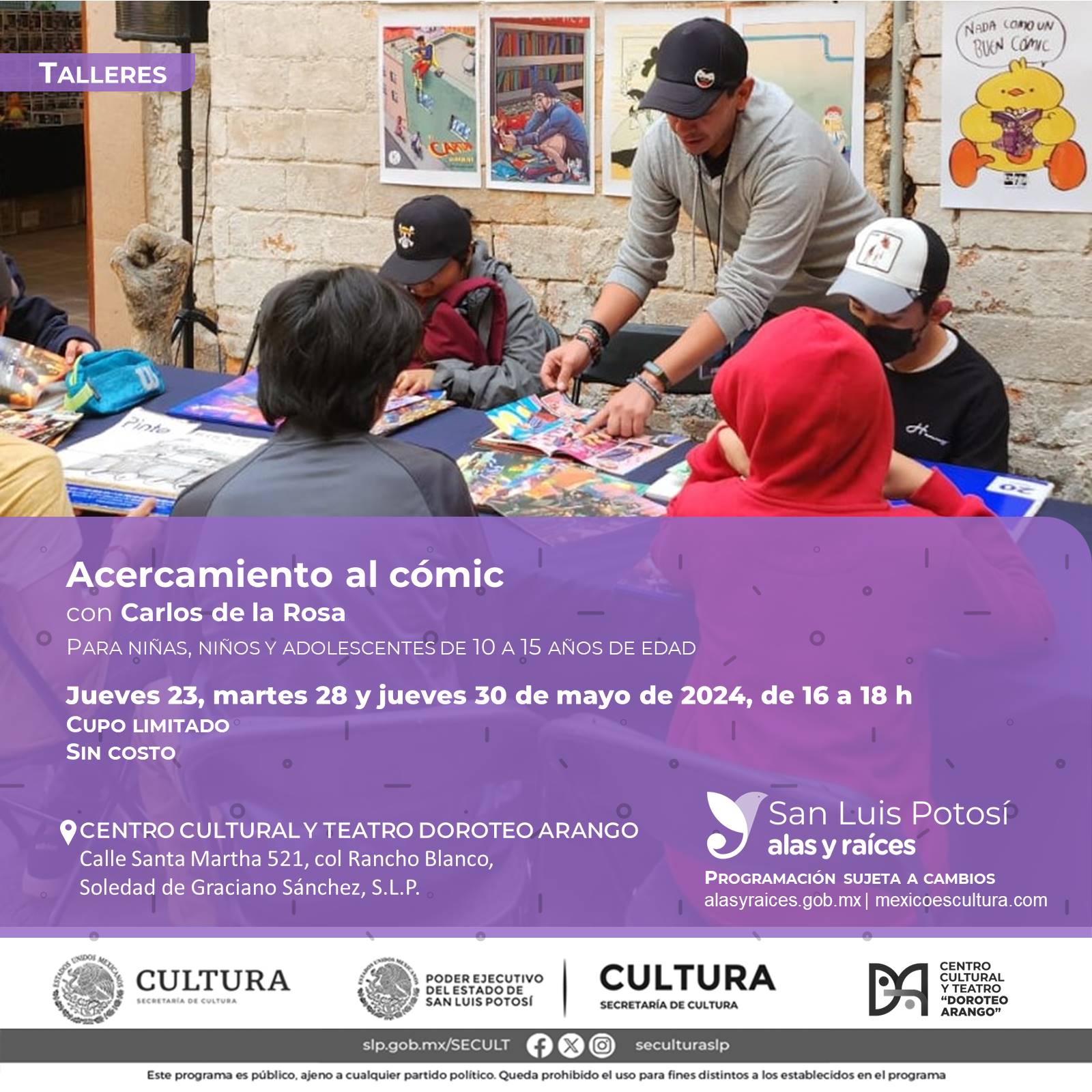 Cultura de Soledad invita a niñas, niños y jóvenes a taller de cómic gratuito