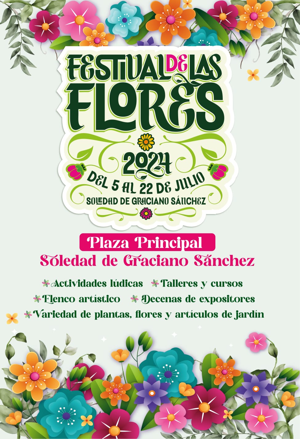 Festival de las flores 2024, cada vez más cerca, en soledad de graciano sánchez