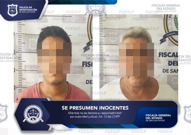 Fiscalía de SLP detiene a dos indiciados de privar de la vida a una persona en Tamuín