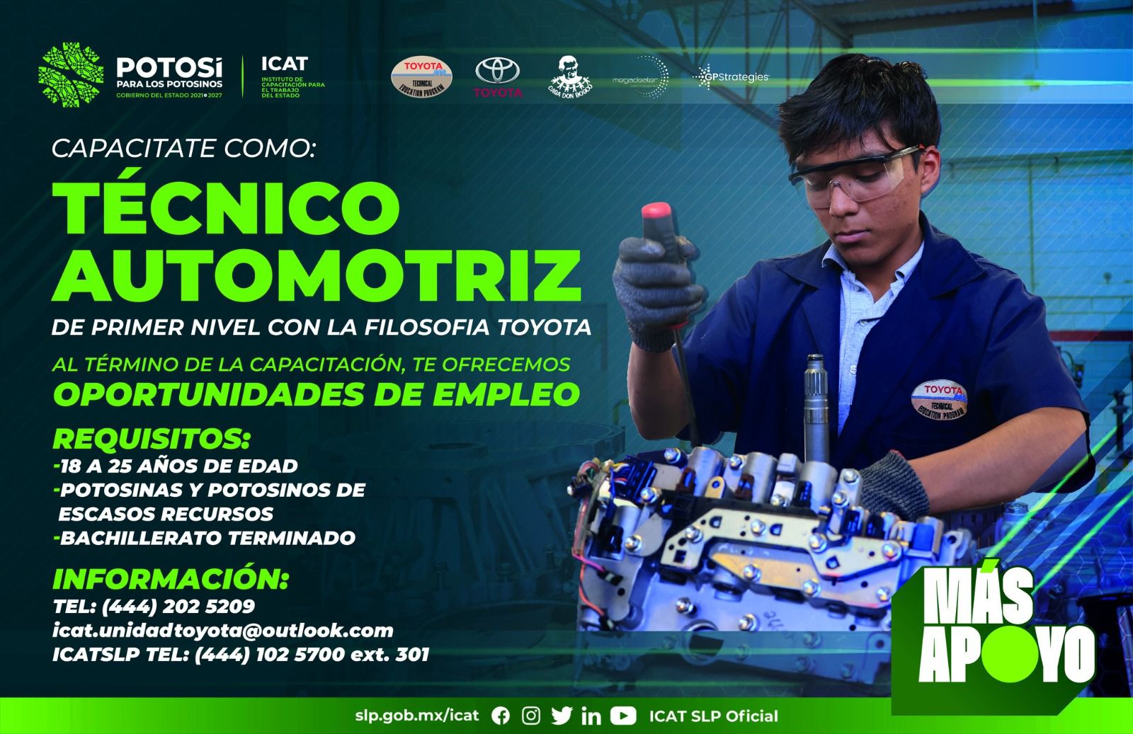 Jóvenes potosinos reciben apoyo en formación automotriz