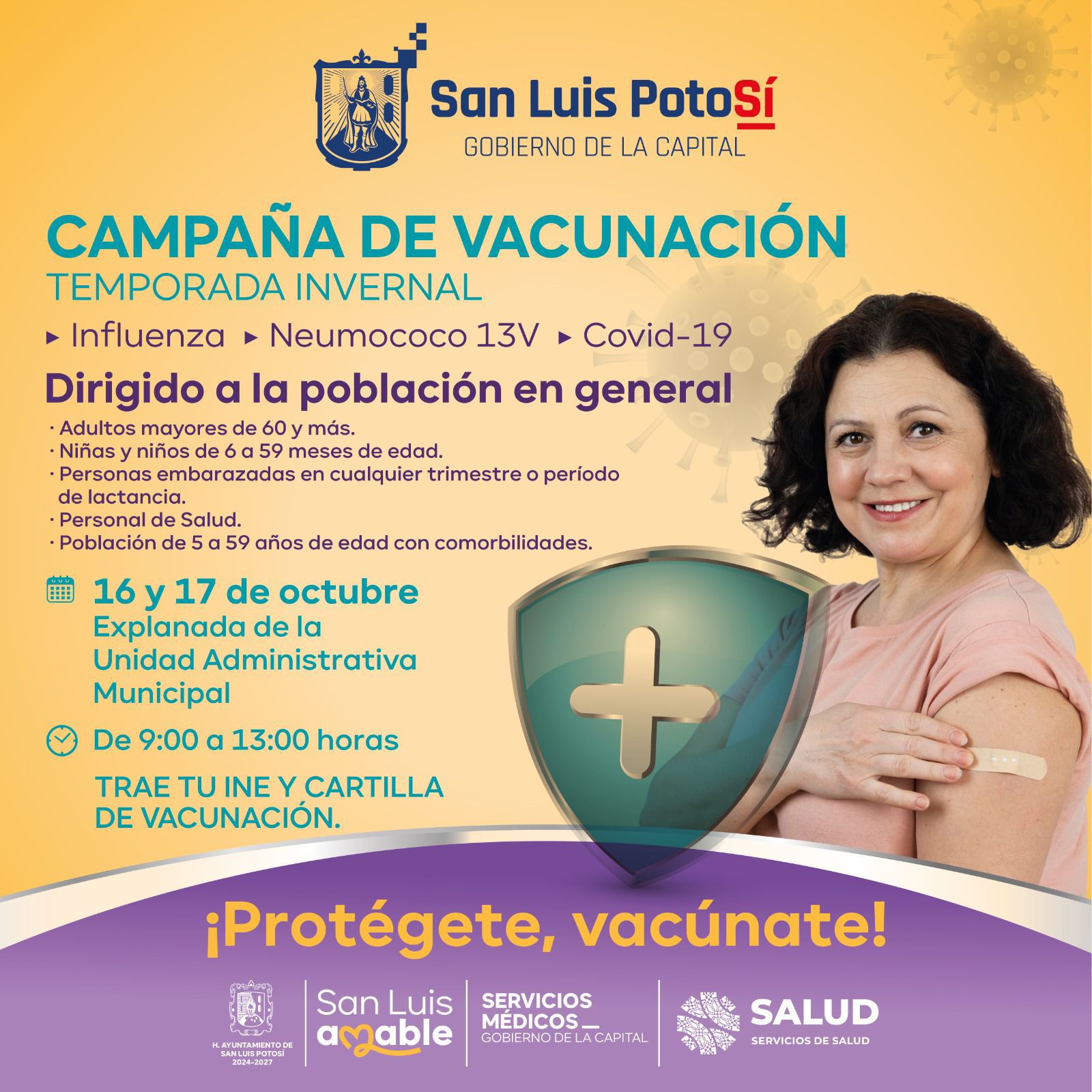 Este miércoles 16 y jueves 17 de octubre, Gobierno de la Capital  realiza Campaña de Vacunación