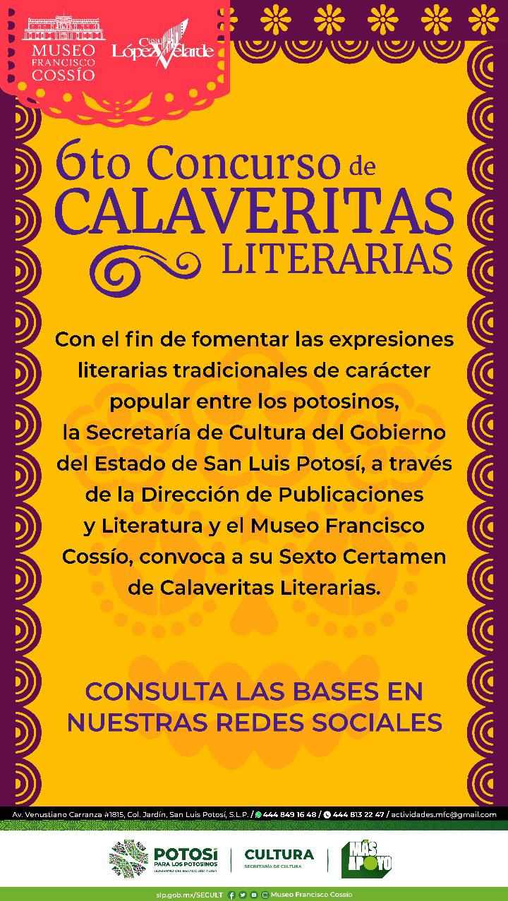 Invitan al 6º concurso de Calaveritas Literarias del Cossío