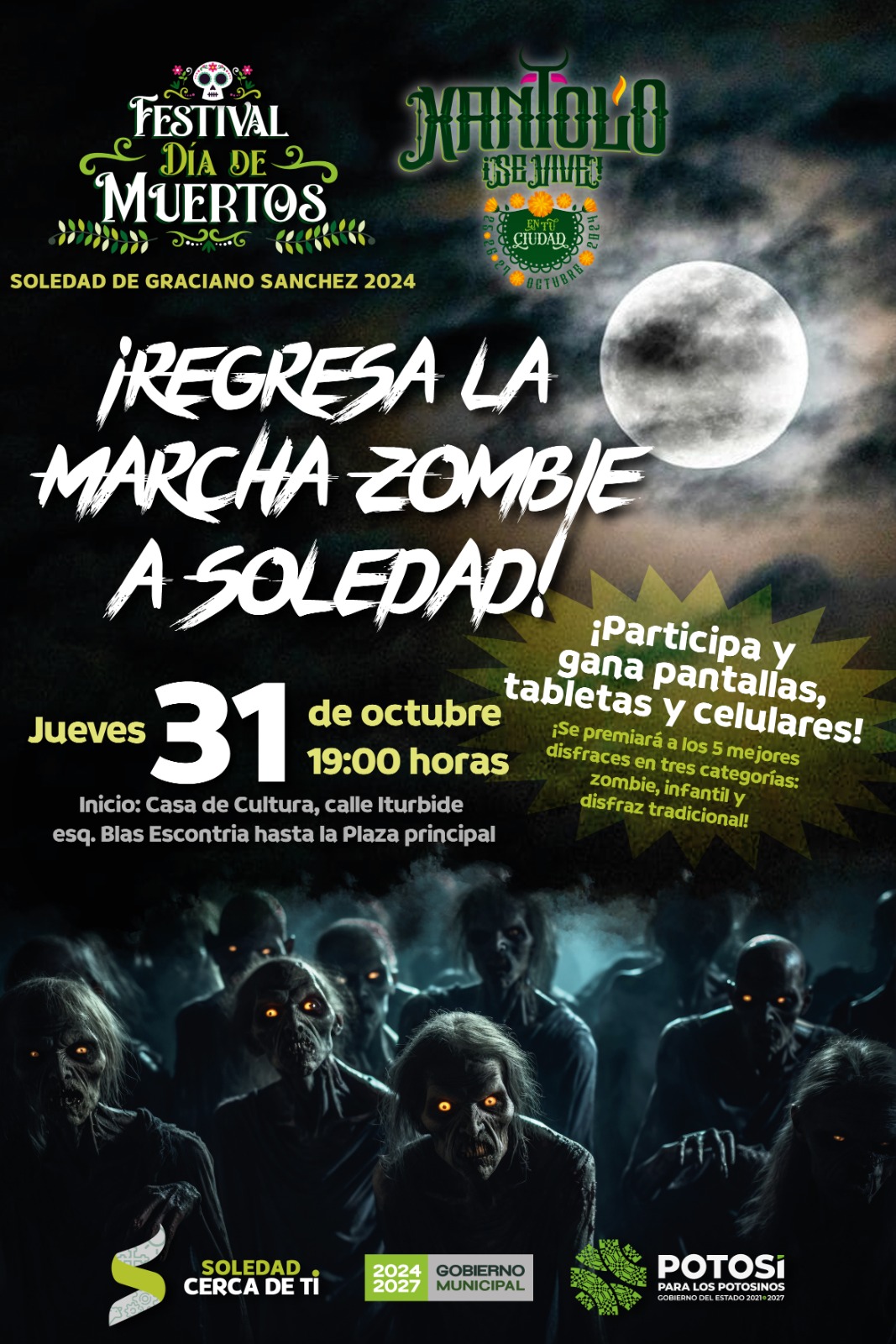 Regresa la marcha zombie a Soledad, con atractivos premios a los mejores disfraces