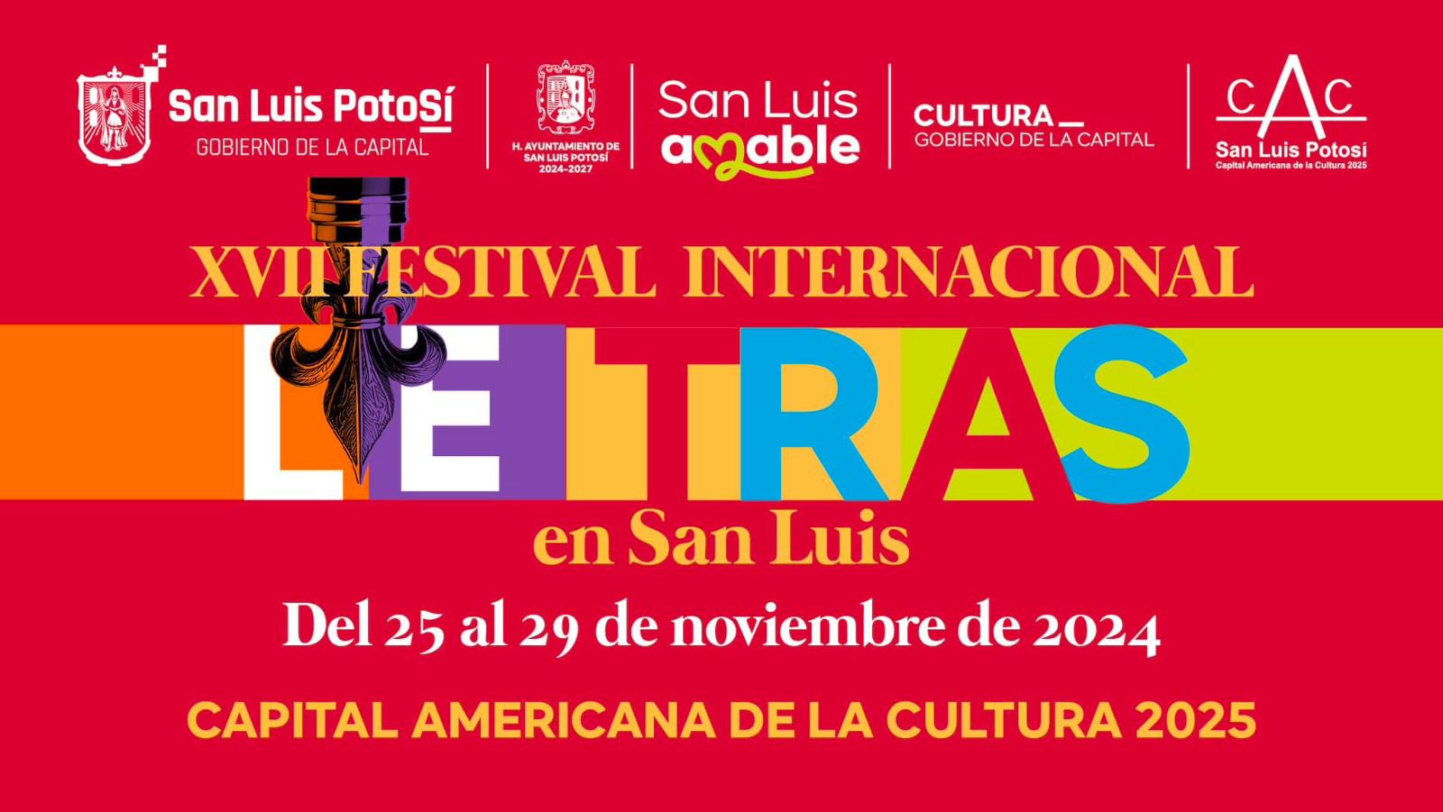 Hoy inicia el XVII Festival Internacional Letras en San Luis: una fiesta literaria de talla mundial