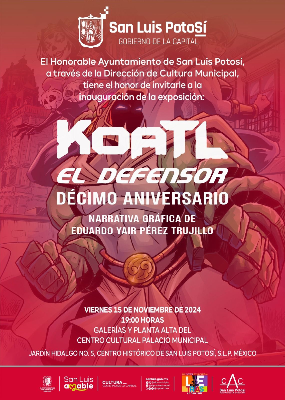 Eduardo Yair Pérez Trujillo y su narrativa gráfica presenta “Koatl el defensor” en el Centro Cultural Palacio Municipal