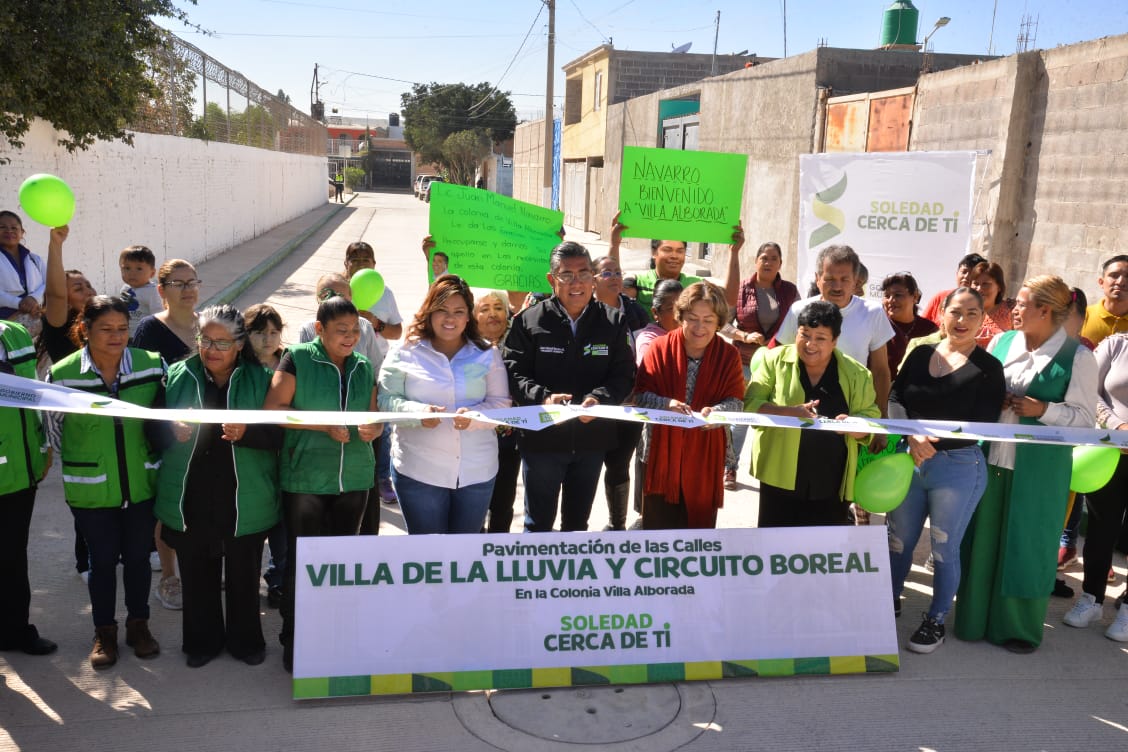 En Villa Alborada, Juan Manuel Navarro consolida programa de pavimentación integral de calles en todo Soledad