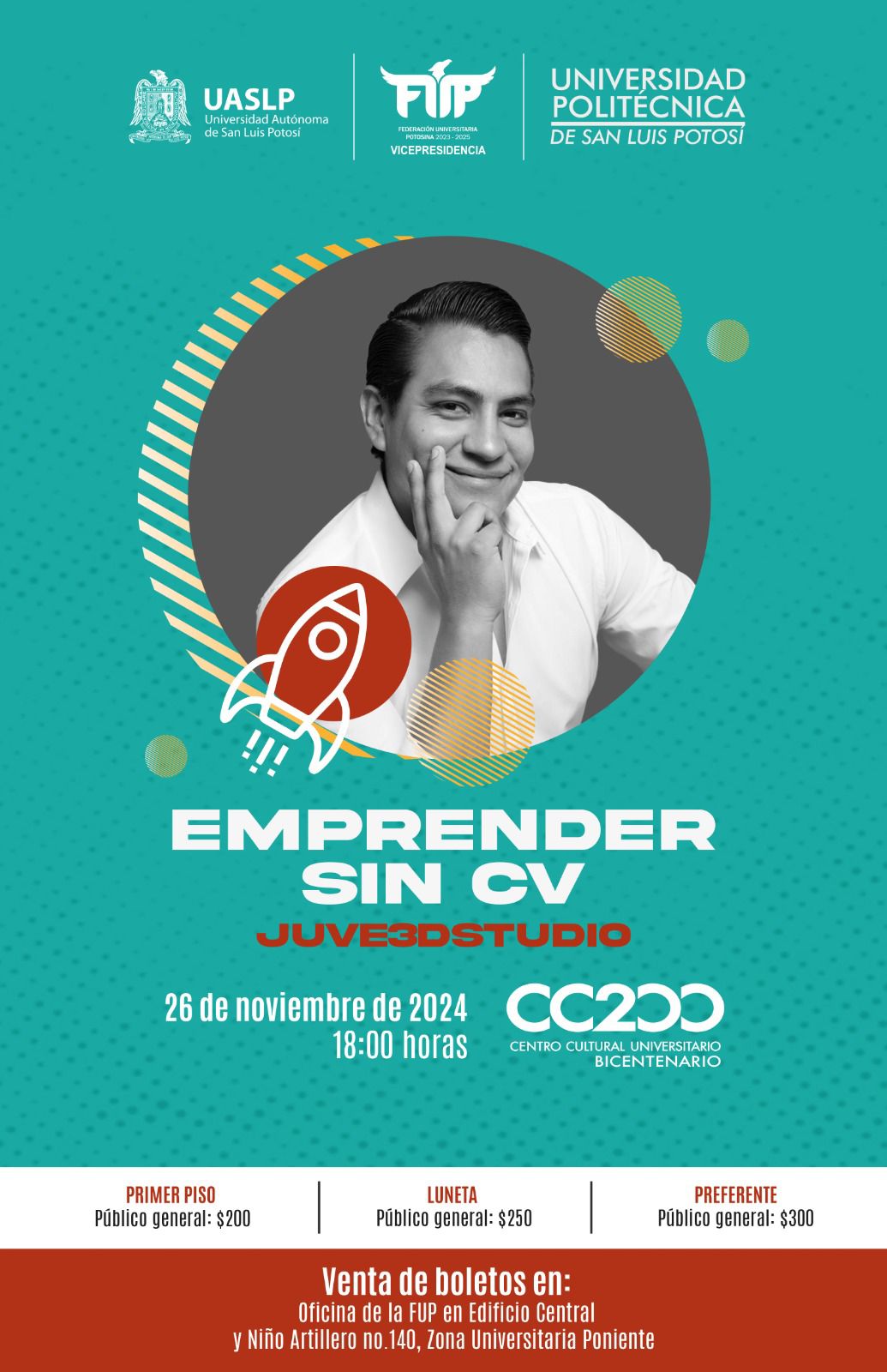 El Arqui Juve llega a San Luis Potosí con su conferencia “Emprender sin CV”