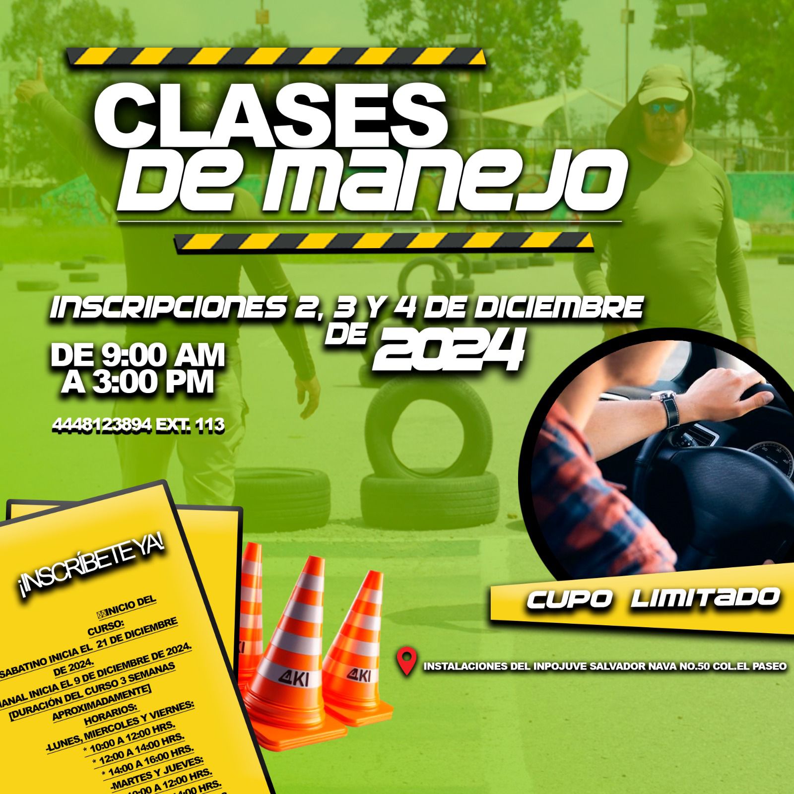 Inpojuve abre inscripciones para clases de manejo con el programa "Jóvenes al Volante"