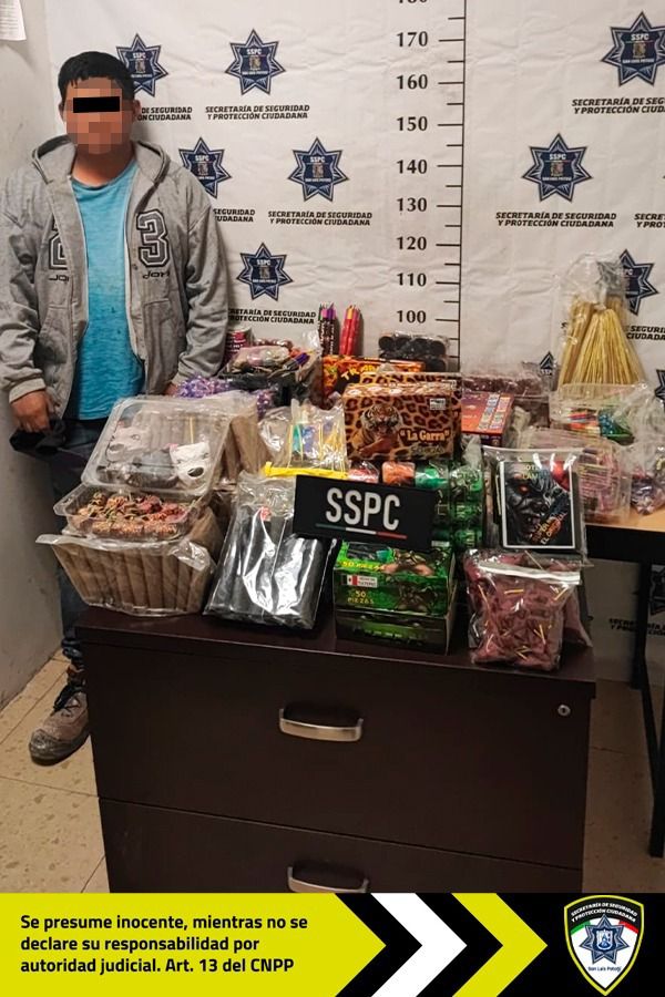 SSPC de la Capital confisca 30 kg de pirotecnia y detiene al implicado por venta ilegal