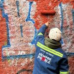 <strong></noscript>Gobierno de la Capital retira grafiti en avenida Constitución para preservar la imagen del Centro Histórico</strong>