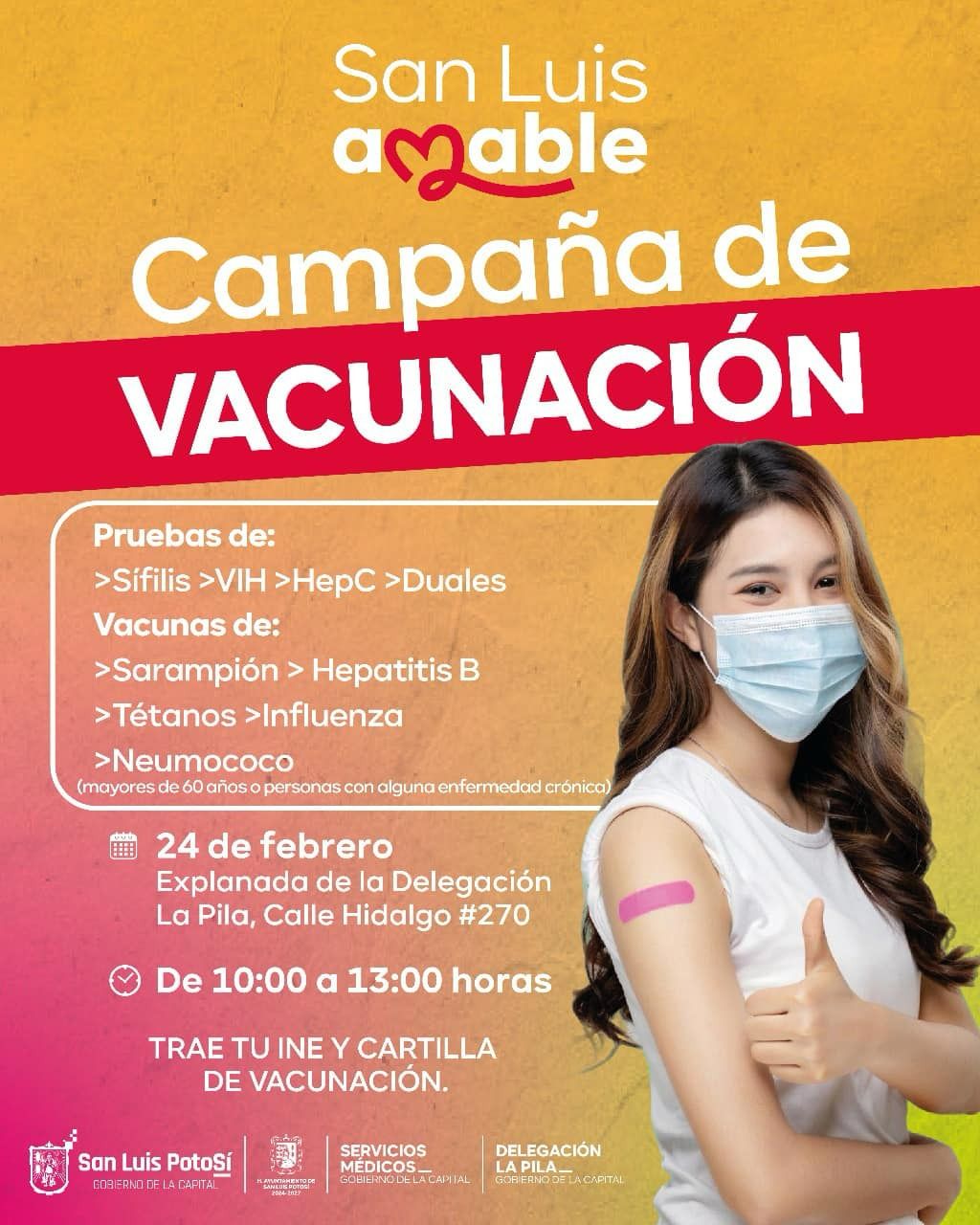 Campaña de Vacunación del Gobierno Municipal llega a la Delegación La Pila