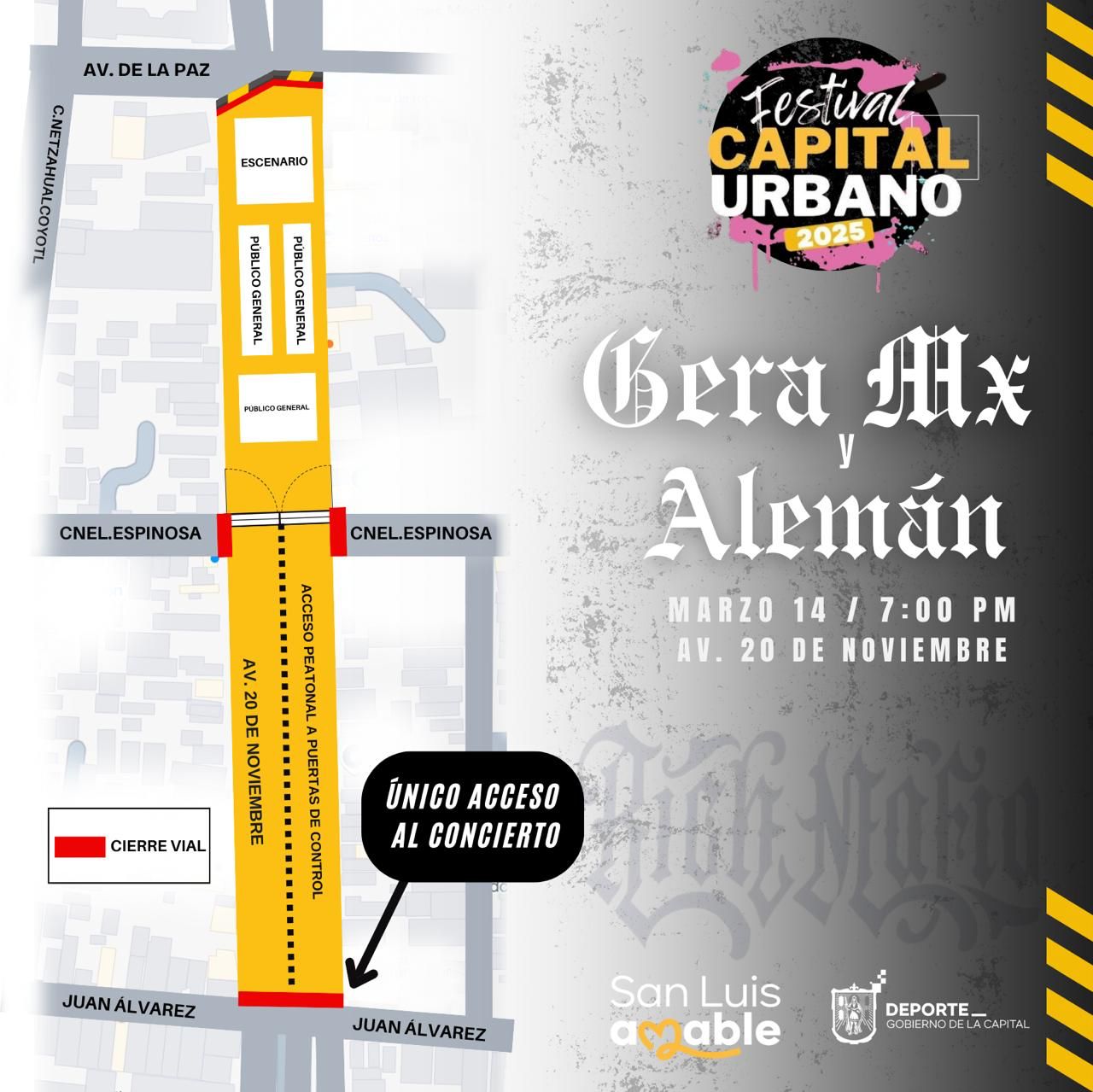 Todo listo para el concierto de Alemán y Gera MX, en el Festival Capital Urbano 2025