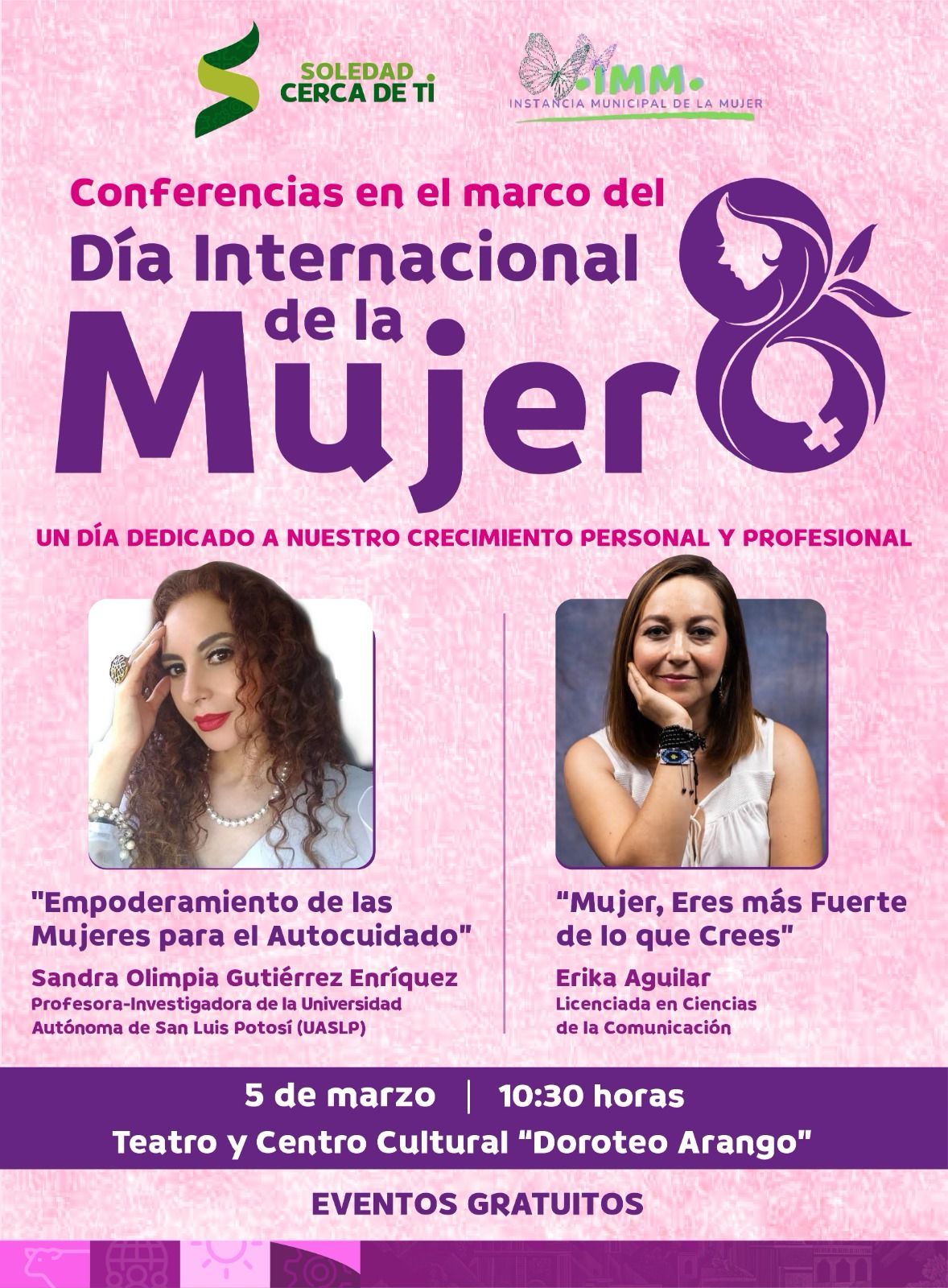 En el marco del 8m, ayuntamiento de Soledad invita a conferencias para el empoderamiento femenino